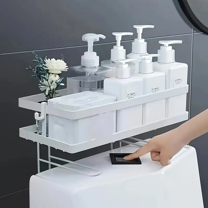Tech Accessories Organizer - トイレ上収納棚 - 3段式バスルームオーガナイザーラック、トイレ上収納で省スペース、バスルーム用品用