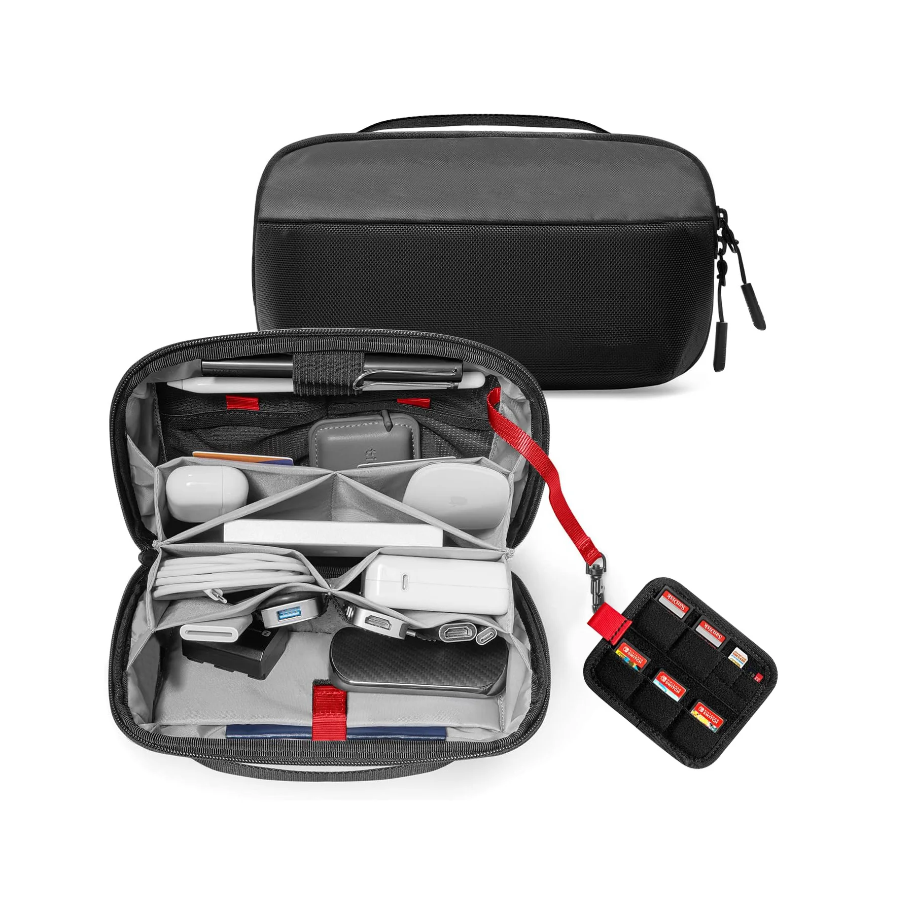 Tech Accessories Organizer - トラベルテックオーガナイザーポーチ、防水多機能電子機器アクセサリーケース（ケーブル、充電器、モバイルバッテリー用）