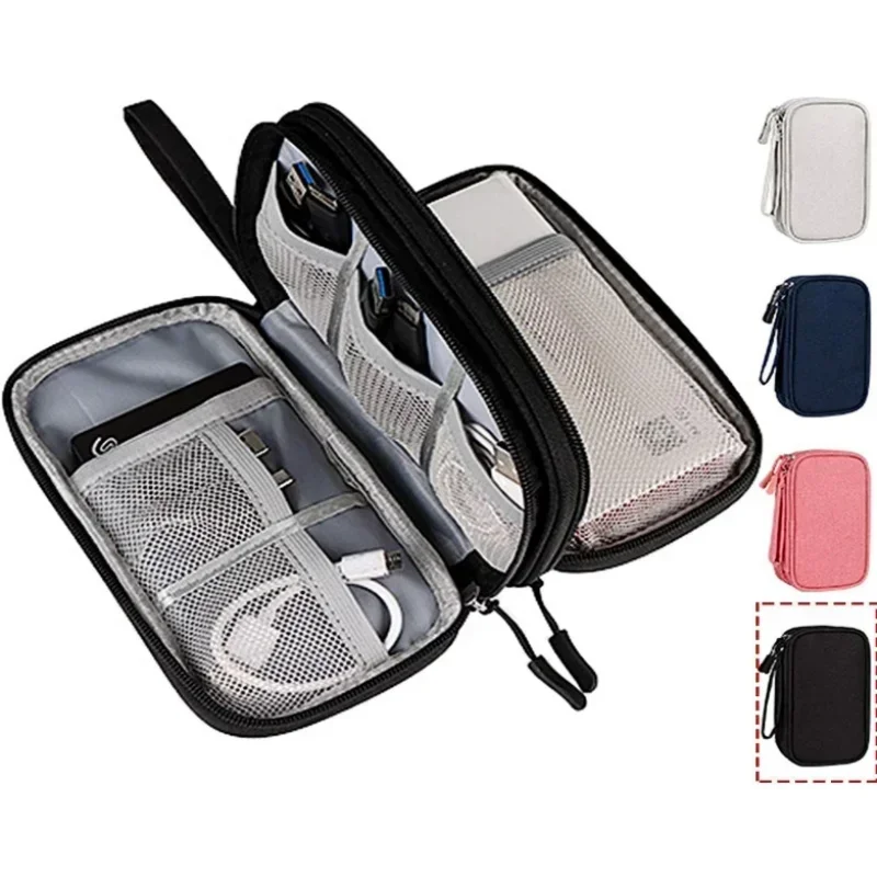 Tech Accessories Organizer - トラベルケーブルバッグ ポータブルデジタル収納ポーチ 充電器データケーブルUSBバッグオーガナイザー 防水電子アクセサリー収納バッグ