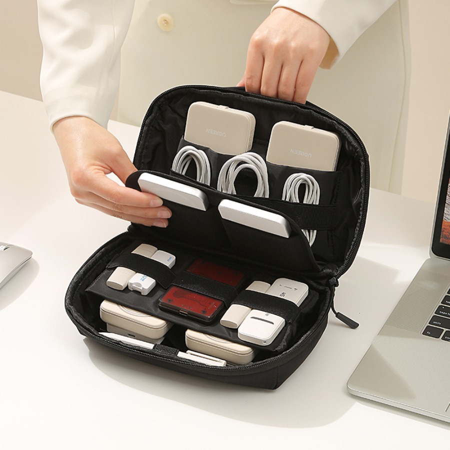 Tech Accessories Gifts For Men - ポータブルトラベルコードオーガナイザー、電子機器収納ケース（ケーブル、充電器、電話、アクセサリー用）、テックポーチ、男性女性へのギフト