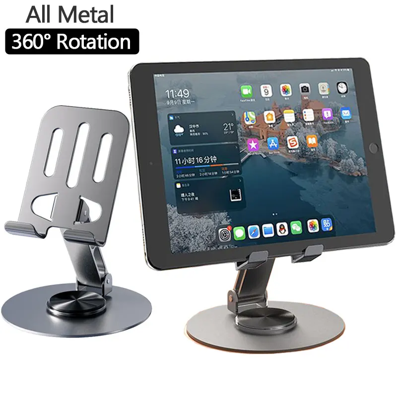 1PC ユニバーサルオールメタルアルミニウム 360 °   - Phone Stand Aluminum のレビューと価格