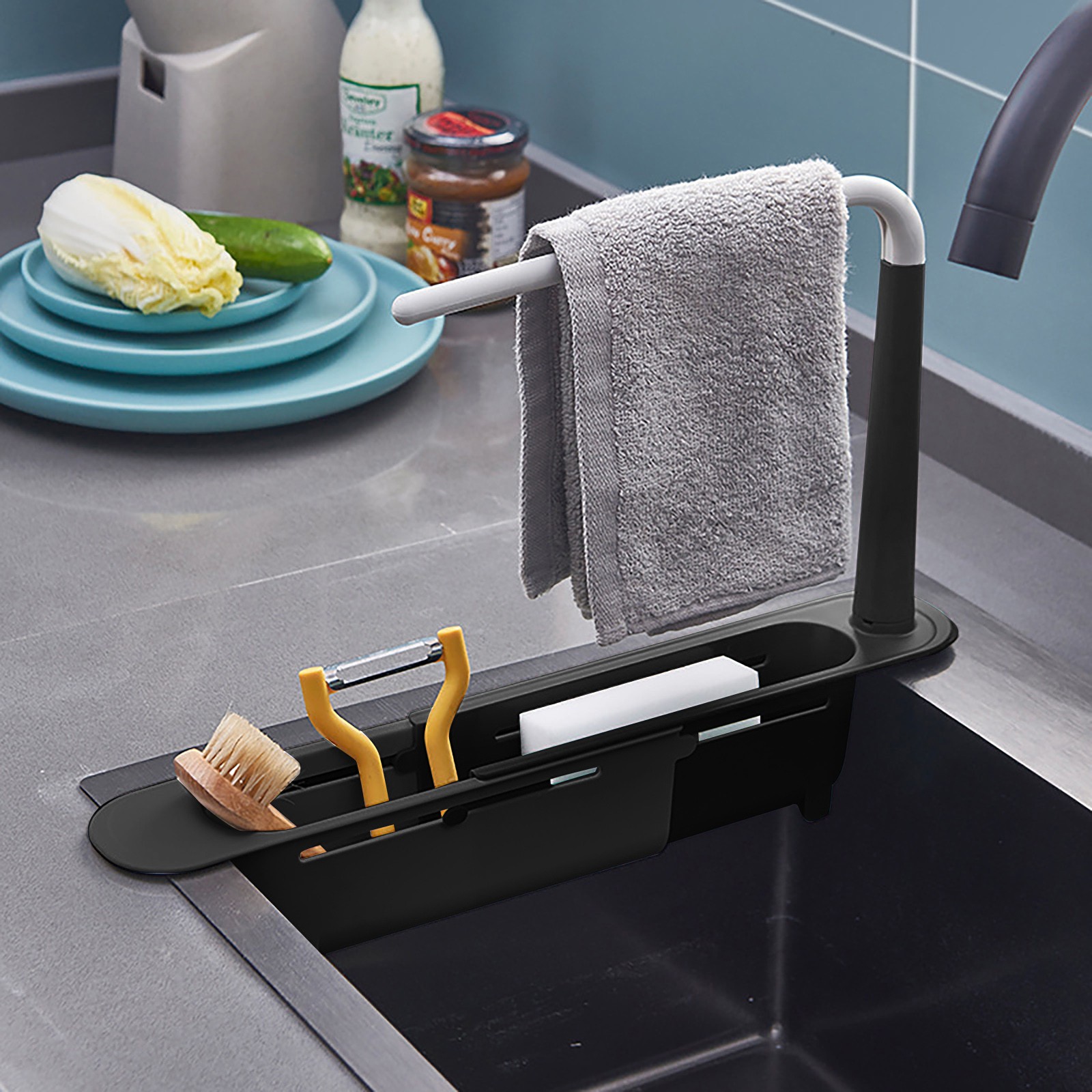 Elescopicシンクの水切り、キッチンオーガナイザー、石 - Tech Accessories Organizer のレビューと価格