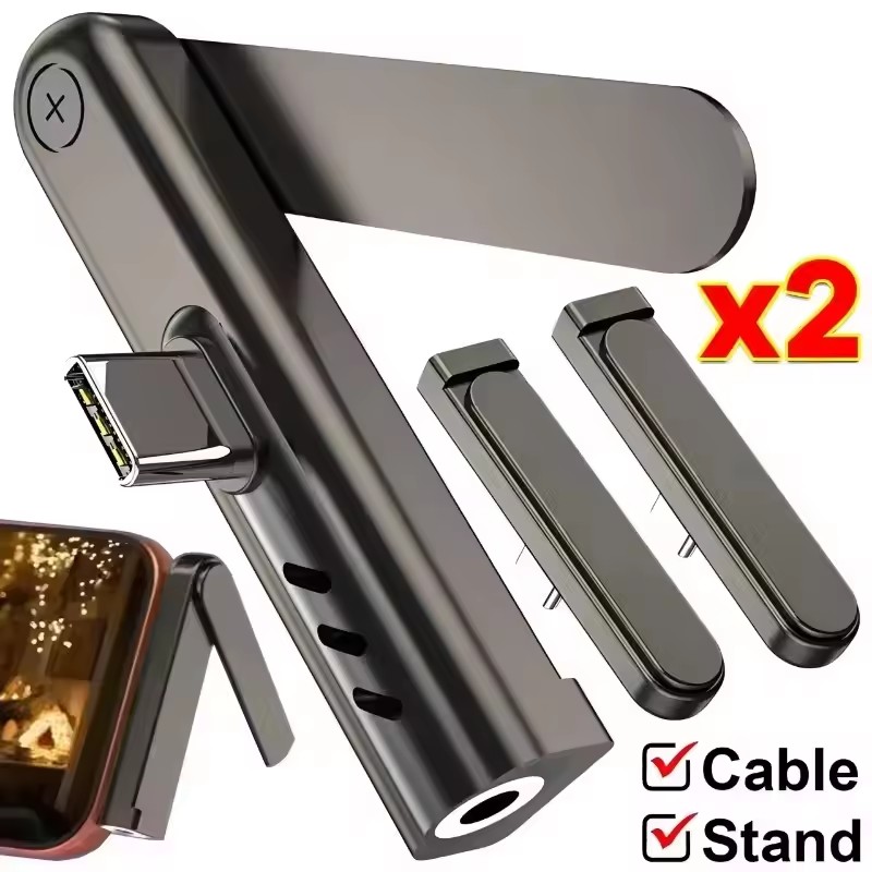 2/1 個ポータブル USB C から 3.5 ミリメートル - Phone Stand Aluminum のレビューと価格