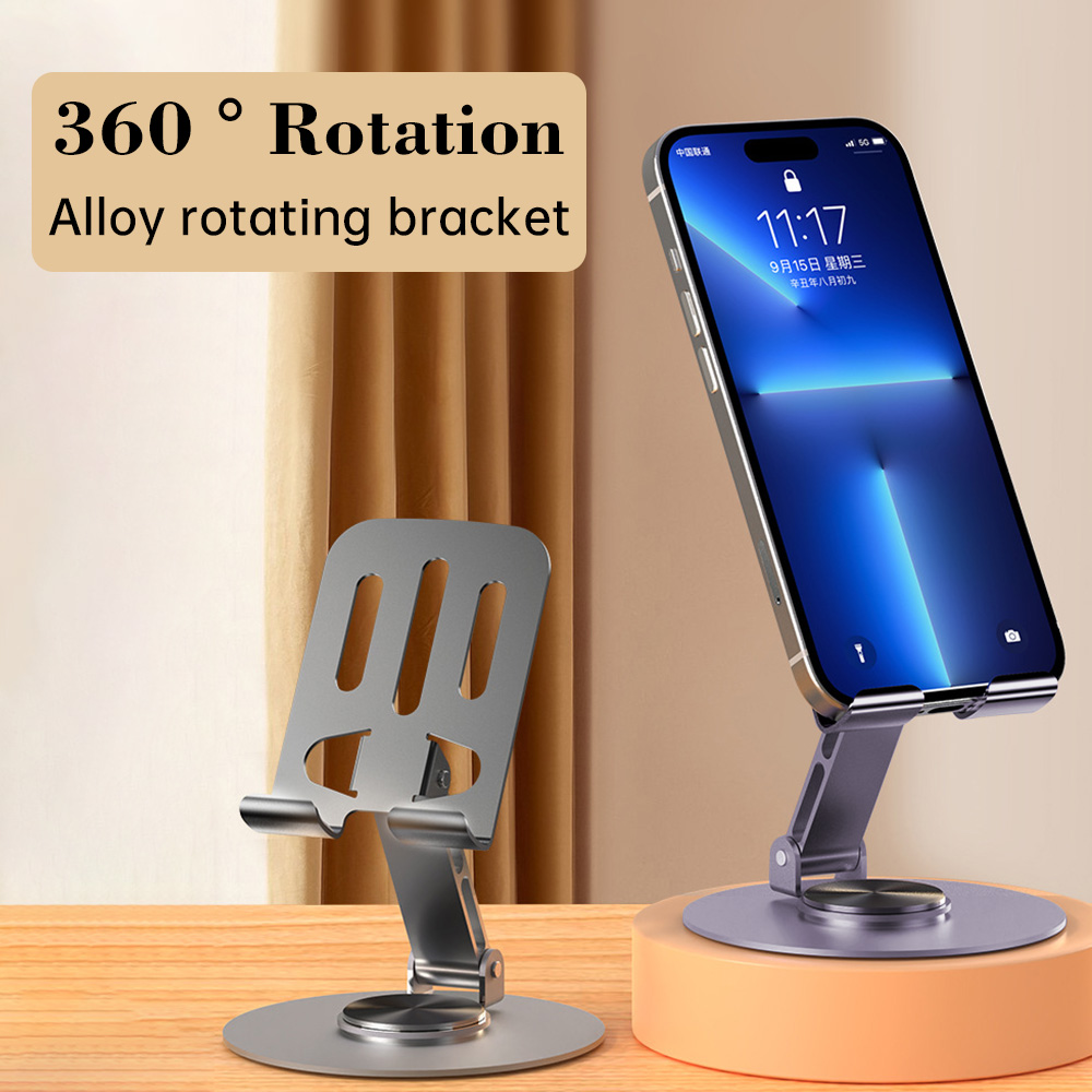 スマホスタンド360 °   回転式携帯電話ホルダー ユニバ - Phone Stand Aluminum のレビューと価格