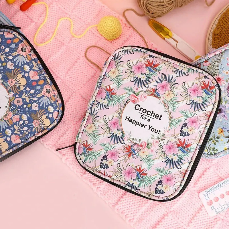 防水編み物ツールオーガナイザー - カスタマイズ可能な花柄と - Tech Accessories Organizer のレビューと価格